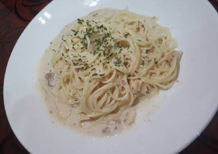 Resep Spaghetti carbonara Dari putri sari mulia