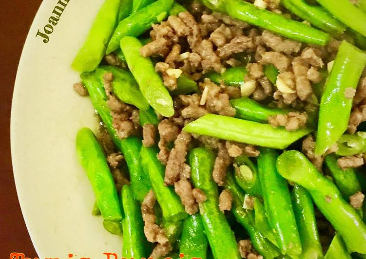 resep Tumis Buncis Cah Daging Sapi Cincang #kitaberbagi