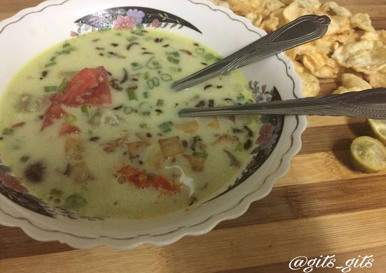 resep makanan Soto Betawi Daging Sapi Kuah Santan Endeuss