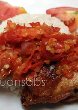 Sambal korek dengan ayam goreng