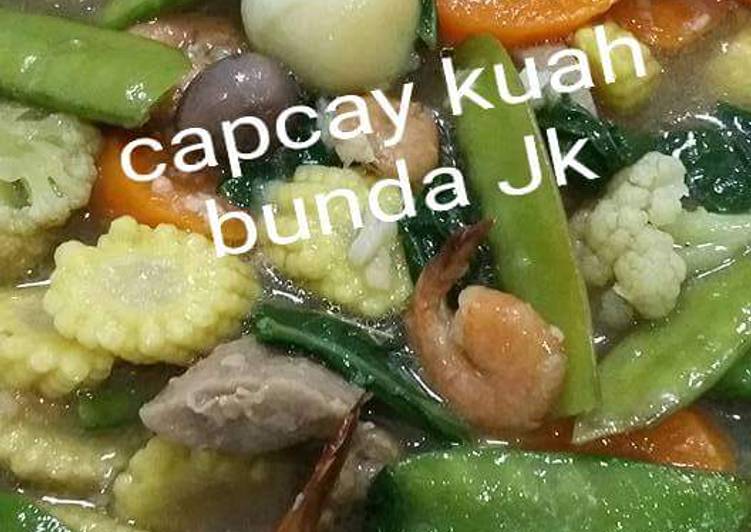 resep lengkap untuk Capcay kuah bunda Jkb