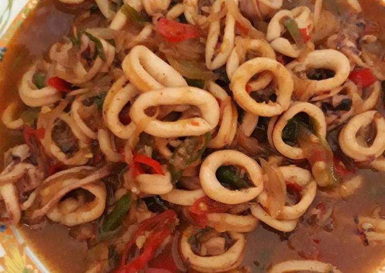 resep masakan Sotong saus padang