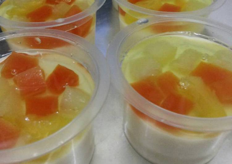 resep Puding sutra siram koktail