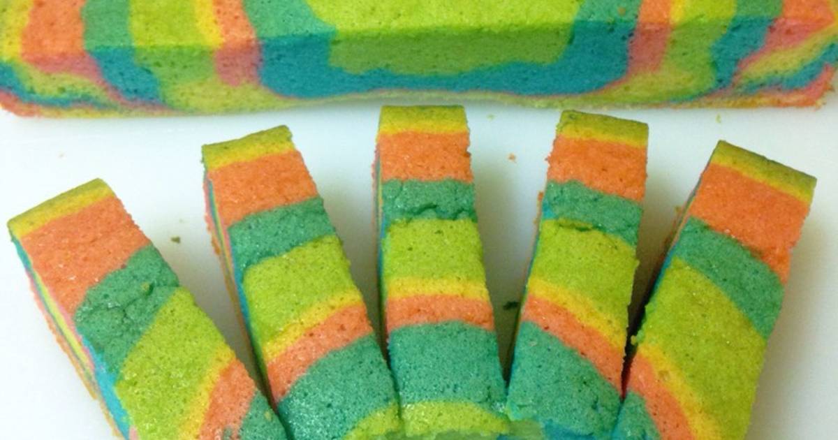 Resep Cake putih telur rainbow