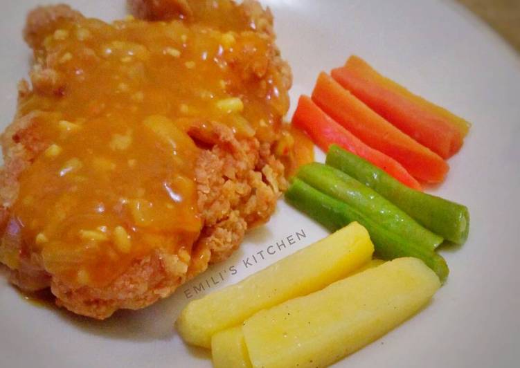 gambar untuk cara membuat Crispy Chicken Steak