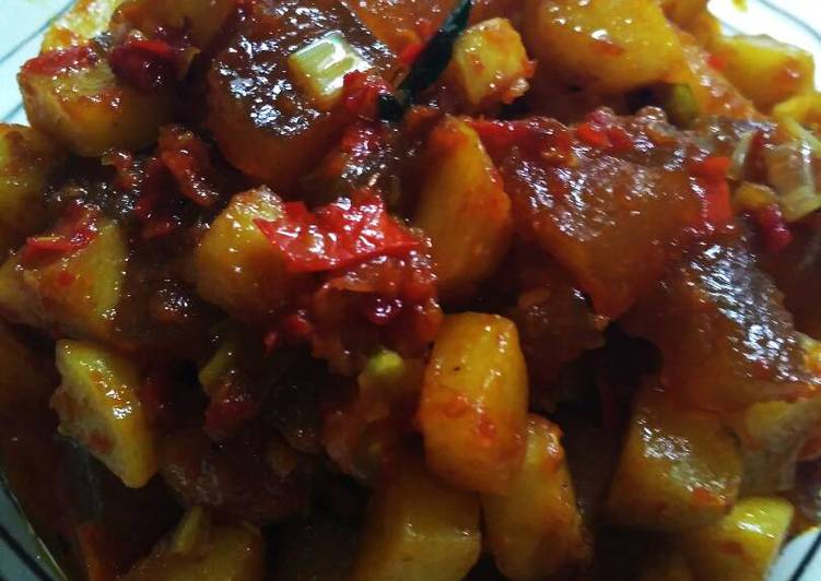 resep Balado kentang krecek sapi hot??