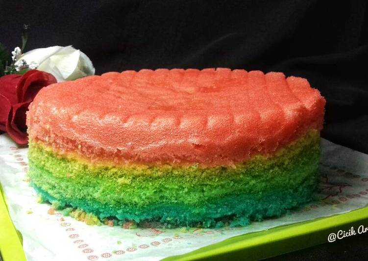 10. Rainbow cake kukus