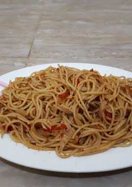 Spagetti pedas selera indonesia mudah