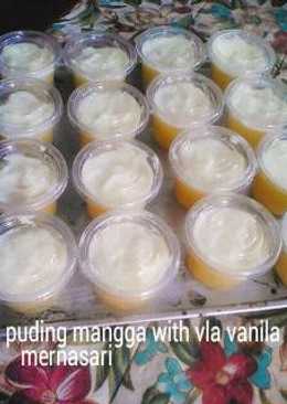 Puding mangga dengan vla vanila