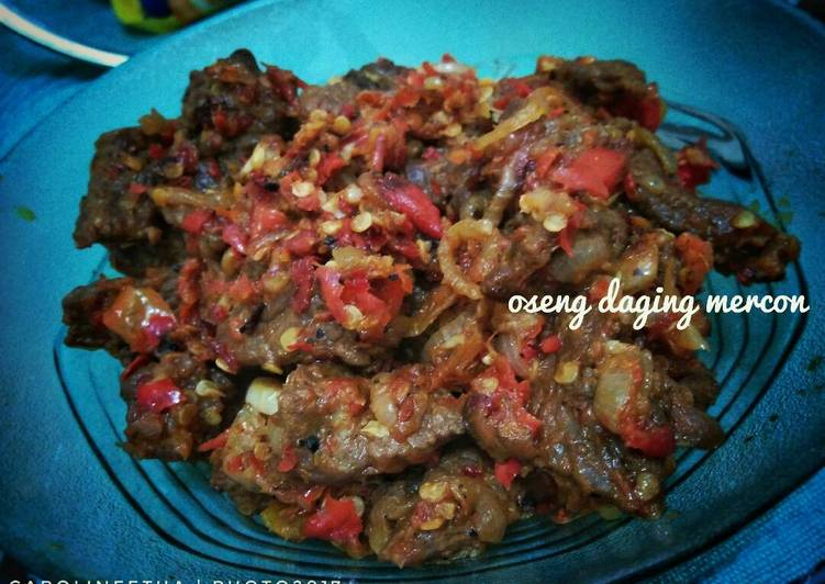 resep lengkap untuk Oseng daging mercon #kitaberbagi