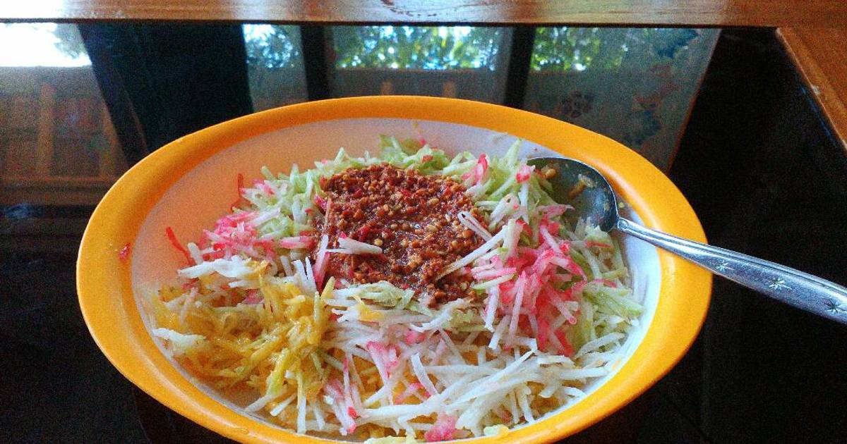 32 resep rujak serut bumbu kacang enak dan sederhana Cookpad