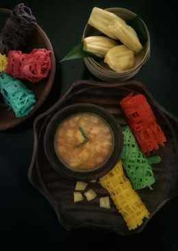 Roti Jala Pelangi Saus Nangka