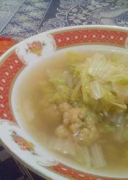 Sop Slobor (sawi putih) dan Bunga Kol