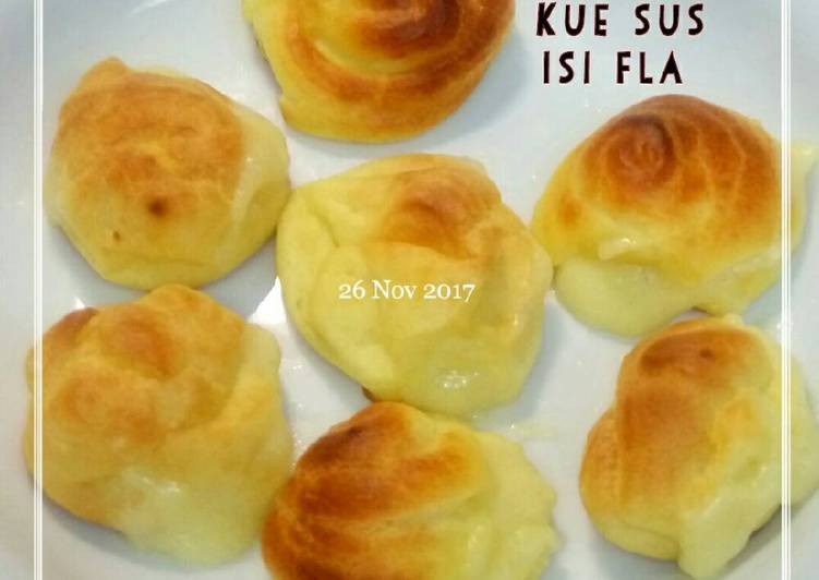 resep lengkap untuk Kue sus isi fla