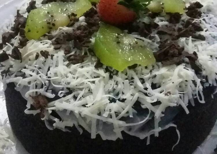 gambar untuk cara membuat Fruit cake ketan hitam