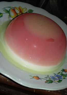 Puding susu lapis agar with coco