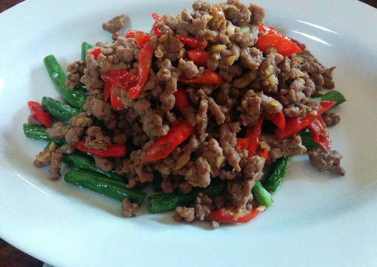 resep Tumis buncis daging cincang