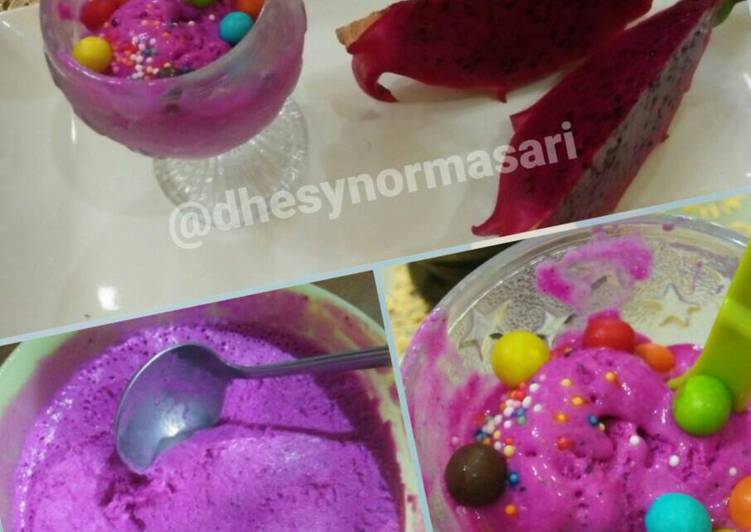 gambar untuk resep makanan Ice cream Buah naga. Yuummy.... ????