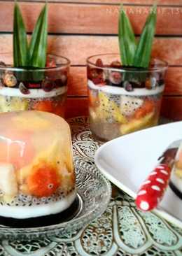 7. Puding cocktail buah tiga lapis #PrRamadhan_Takjil