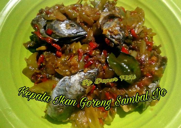 bahan dan cara membuat Kepala Ikan Goreng Sambal Ijo