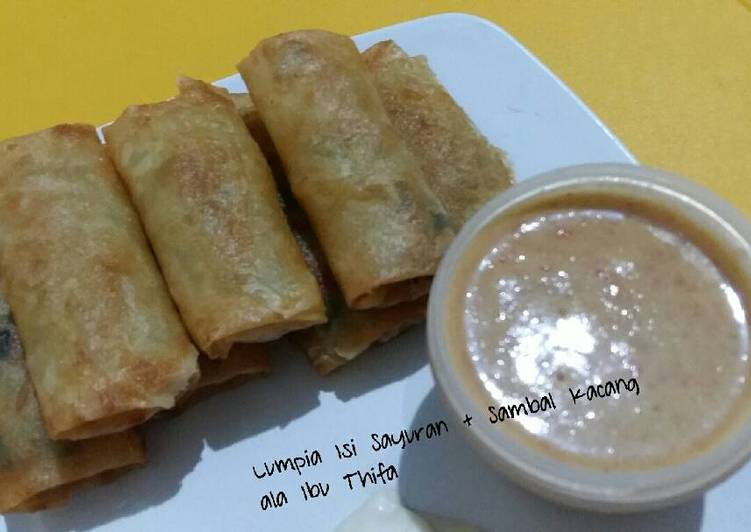 gambar untuk cara membuat Lumpia Isi Sayuran + Sambal Kacang