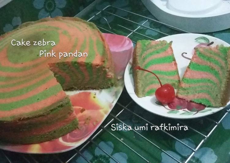 resep makanan Cake Zebra pink pandan