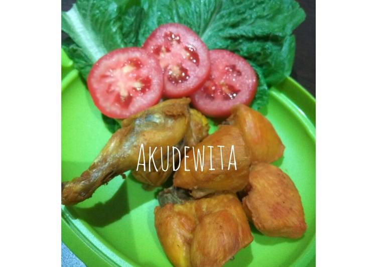 resep makanan Ayam goreng ungkep bumbu kuning SS (Super Simple)