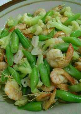 Tumis udang buncis kembang kol