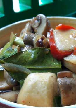 Tumis jamur kancing feat baso ikan