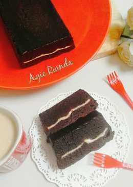 Brownis kw steam lapis keju (cemilan DEBM)