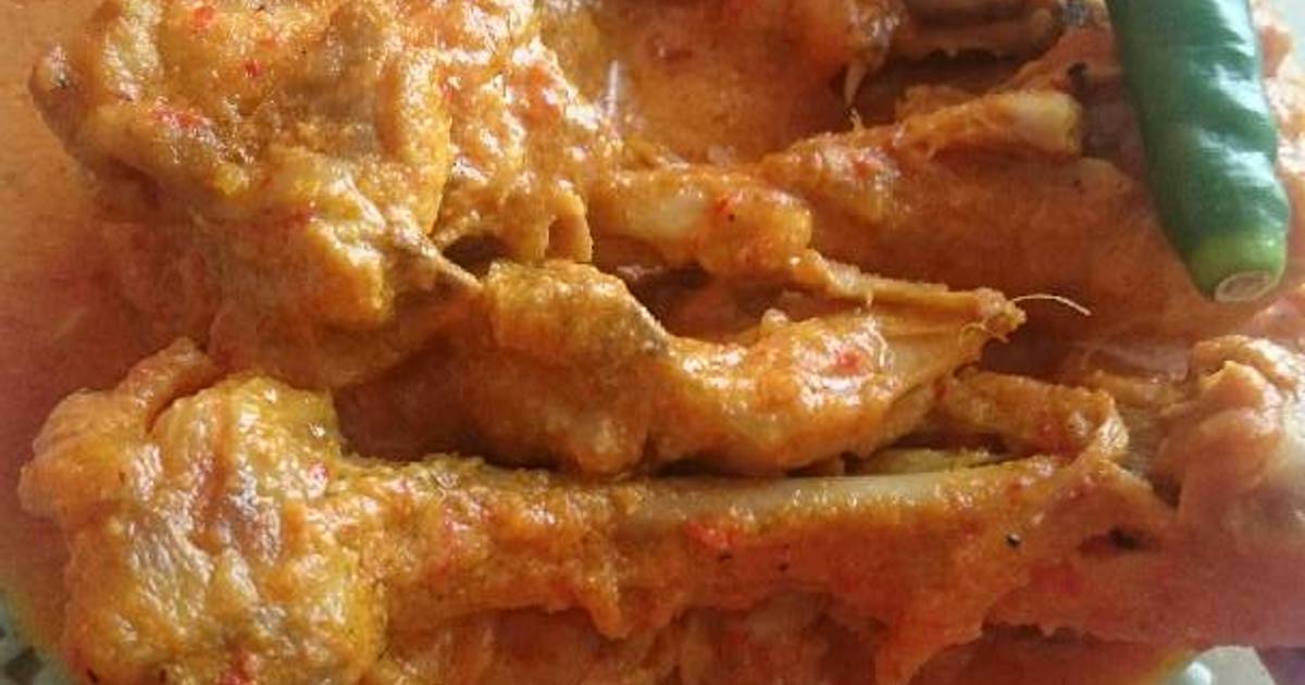 Resep Ayam kampung bumbu pedas spesial terasi ala Rayhan Mabrurah