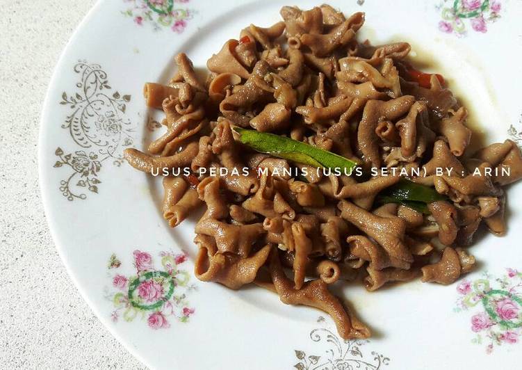 resep Usus pedas manis (usus setan)