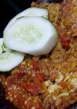 Penyetan Sederhana | Tempe + sambal tomat