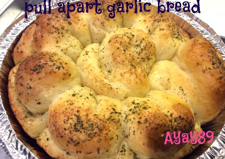 resep lengkap untuk Pull Apart Garlic Bread (No Mixer, No Knead,Step by step pic)