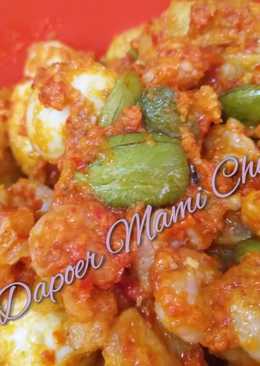 Balado telur puyuh with udang