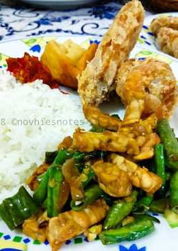 Tumis Tempe, Kacang Panjang dan Cabai Hijau