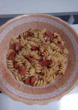 Spiral Macaroni with Sauce Barbeque Homemade