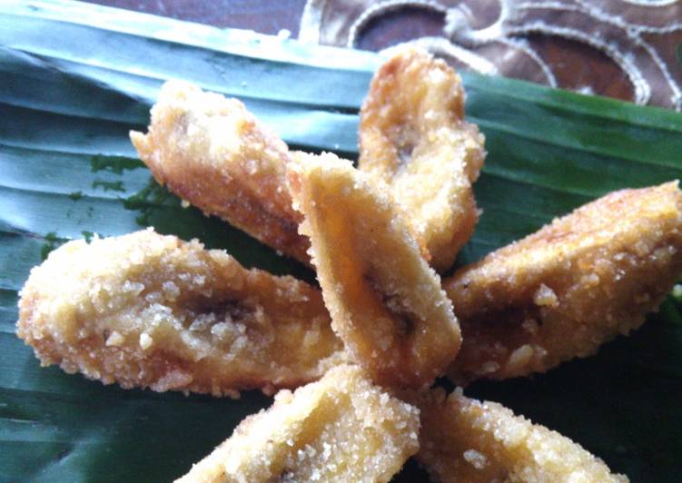 bahan dan cara membuat Pisang Goreng pasir