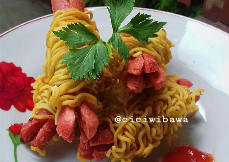 resep masakan Sosis Mie Gulung Simpel, Cepat dan Enak