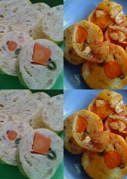 Rolade ayam + oat dengan saus tiram