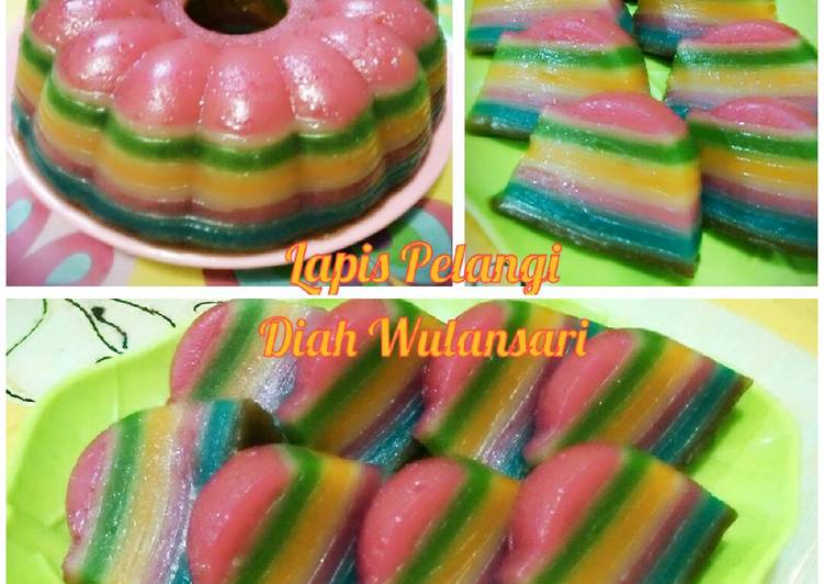 cara membuat Kue Lapis Pelangi takaran sendok