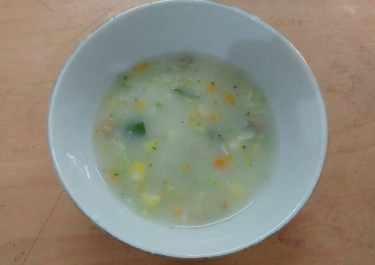 resep masakan Brokoli Mushroom Baby Cream Soup (Sup Krim MPASI 1 tahun+)