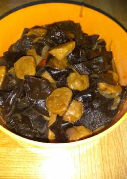 Tumis jamur kuping+bakso