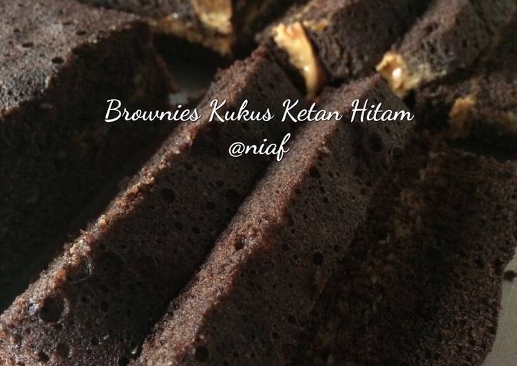 bahan dan cara membuat Brownies Kukus Ketan Item