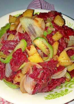 Oseng dendeng pedas manis