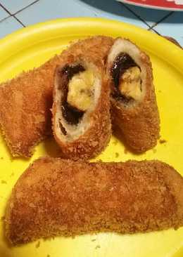 Roti tawar gulung piscok melting