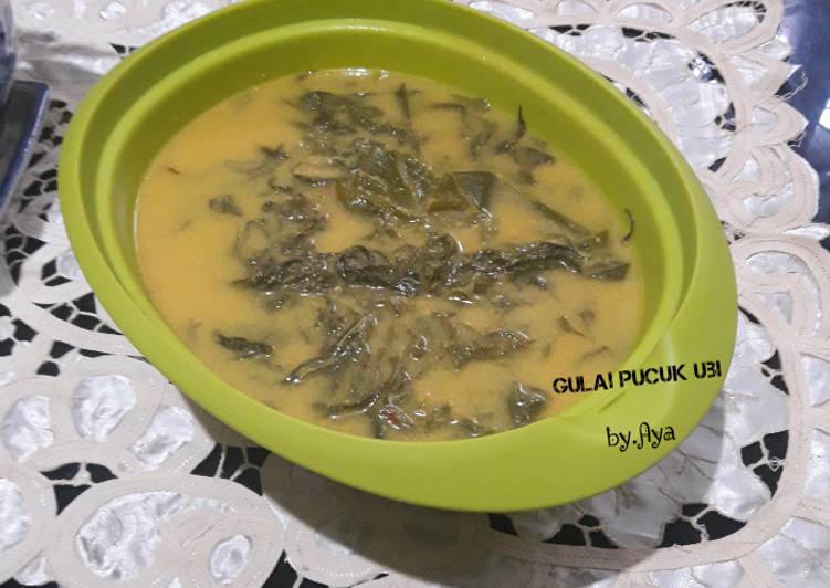 bahan dan cara membuat Gulai Pucuk Ubi