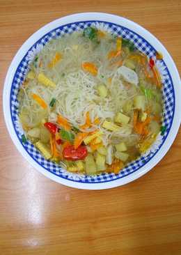 Bihun Rebus dengan Sayuran