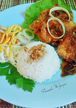 Chicken Katsu Blackpaper with salad