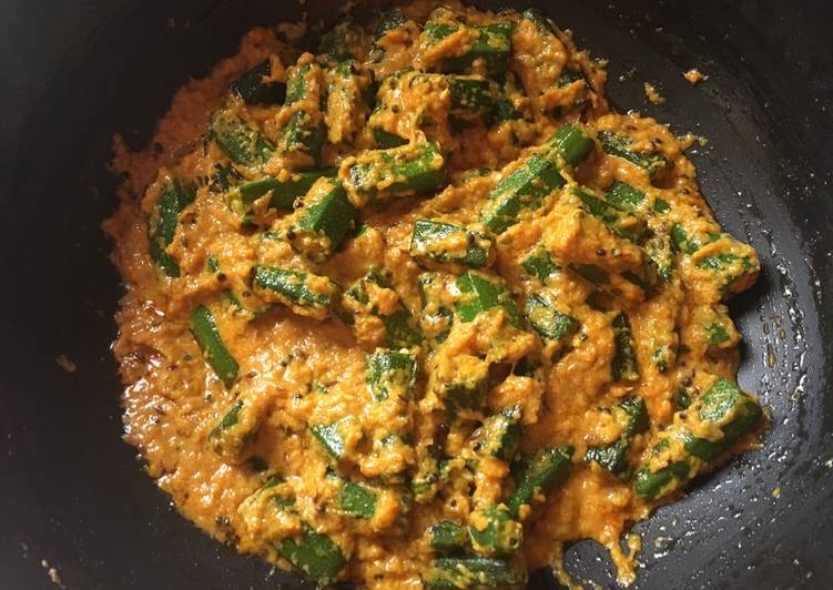 resep Okra kuah yogurt (Dahi Bhindi)